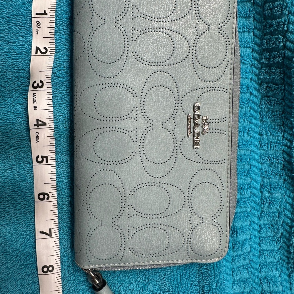 Coach Sky Blue Embossed Wallet